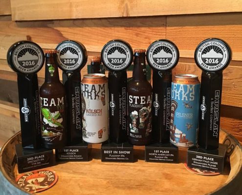 Vanouver Brewery Tours Inc. -Steamworks Brewing Awards BC Beer Awards