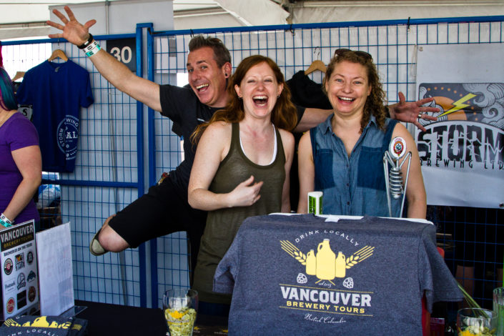 Storm Rushing our booth! Vancouver Brewery Tours Inc- Storm Brewing