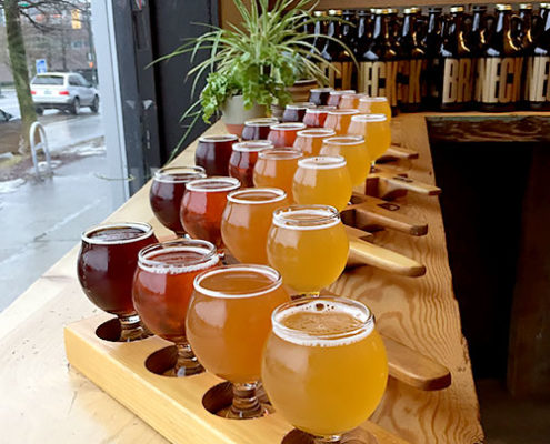 Vancouver Brewery Tours - Beer paddles at Brassneck Brewery